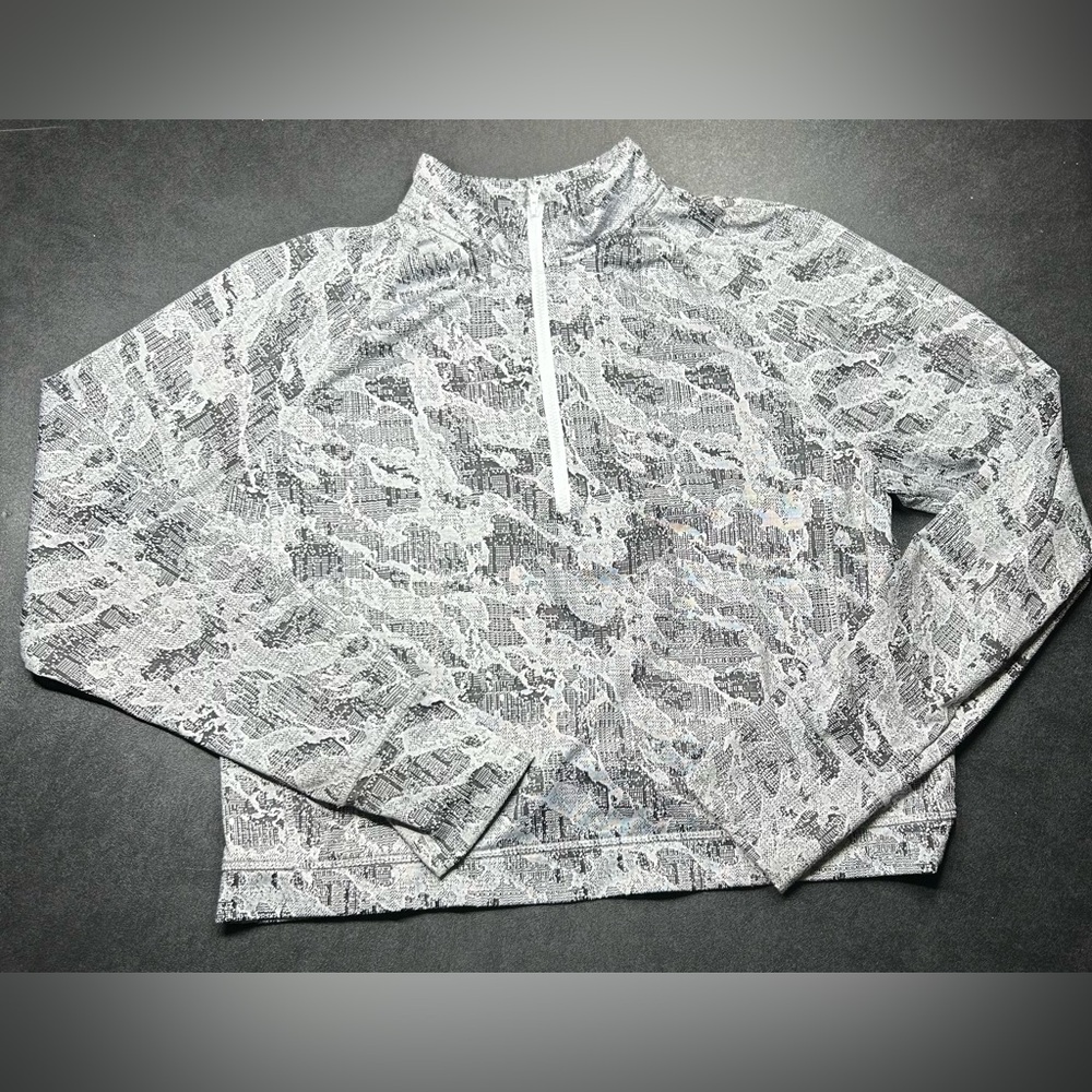 Spyder Women's Size L 1/4 Zip Mock Neck Camo Silver Pullover
